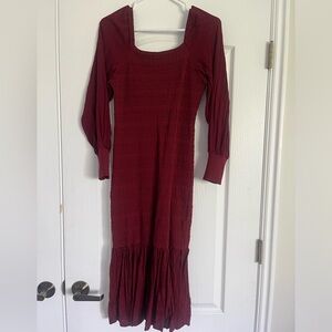 Like new Anthropologie Dress, dark red. Size Small.